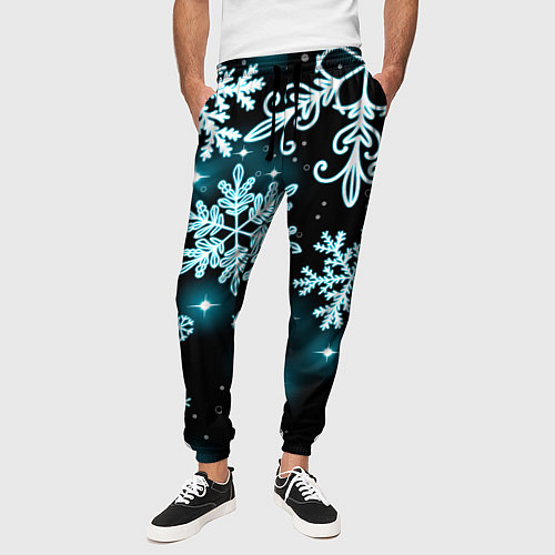 Мужские брюки Космические снежинки / 3D-принт – фото 3