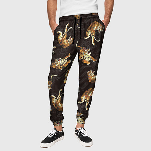 Мужские брюки Паттерн Японский тигр / 3D-принт – фото 3