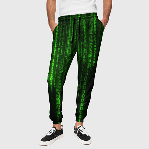 Мужские брюки Матрица двоичный код / 3D-принт – фото 3