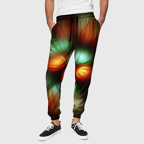 Мужские брюки Вспышка света в виде ярких линий / 3D-принт – фото 3