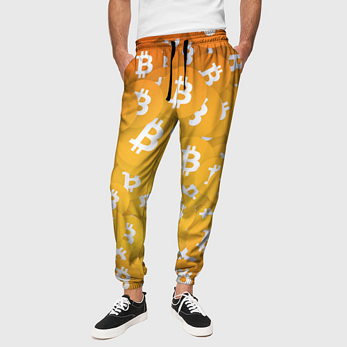 Мужские брюки Биткоин текстура / 3D-принт – фото 3