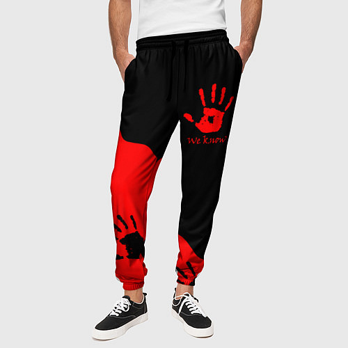 Мужские брюки WE KNOW RED LOGO / 3D-принт – фото 3