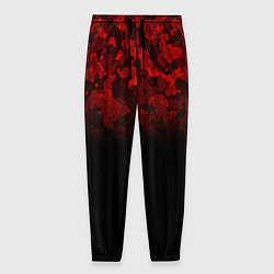 Брюки на резинке мужские BLACK RED CAMO RED MILLITARY, цвет: 3D-принт