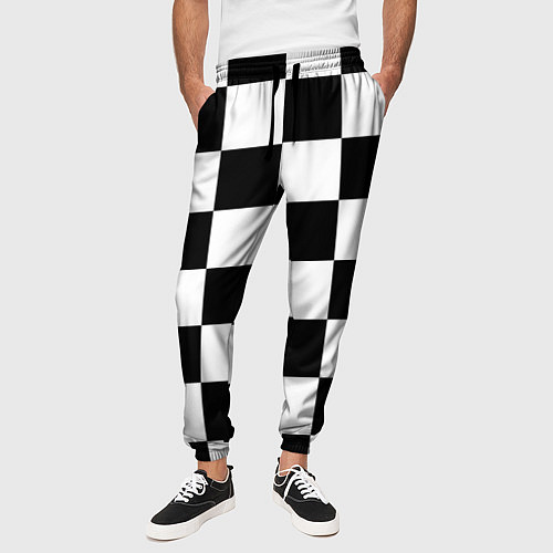 Мужские брюки Шахматная доска паттерн / 3D-принт – фото 3