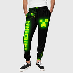 Брюки на резинке мужские MINECRAFT NEON LOGO CREEPER, цвет: 3D-принт — фото 2