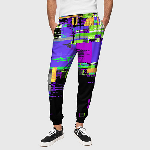 Мужские брюки Глитч эффект / 3D-принт – фото 3