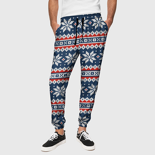 Мужские брюки Knitted Christmas Pattern / 3D-принт – фото 3