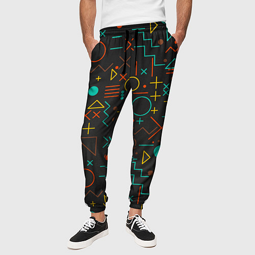 Мужские брюки Геометрическая Абстракция Частицы / 3D-принт – фото 3