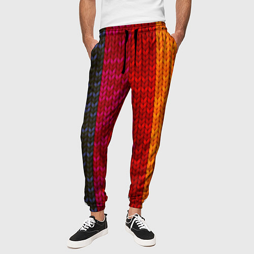 Мужские брюки Вязаная радуга / 3D-принт – фото 3