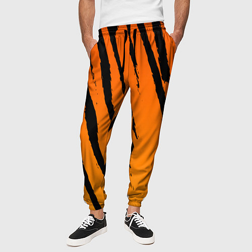 Мужские брюки Шкура тигра диагональ / 3D-принт – фото 3