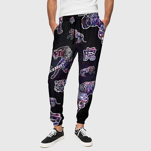 Мужские брюки Космические тигры / 3D-принт – фото 3