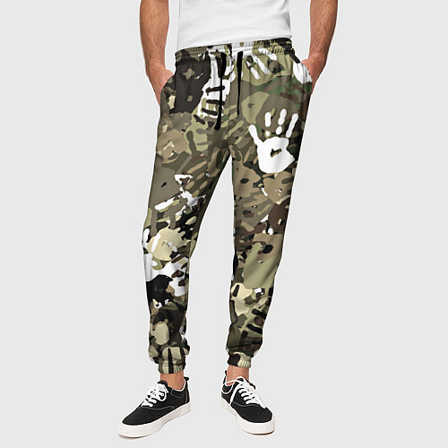 Мужские брюки Камуфляж с отпечатками рук / 3D-принт – фото 3