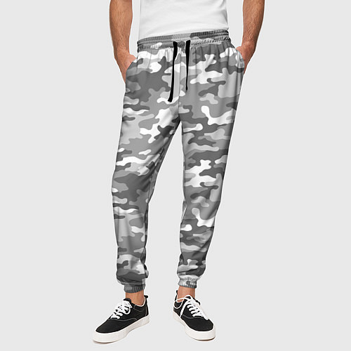 Мужские брюки Серый Военный Камуфляж / 3D-принт – фото 3