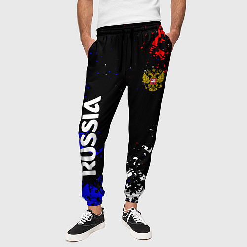 Мужские брюки Russia Брызги красок / 3D-принт – фото 3