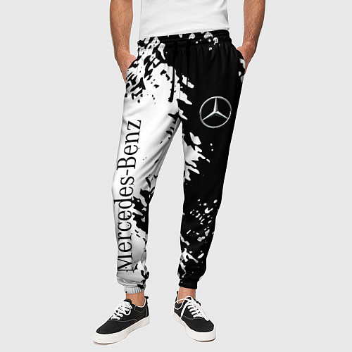 Мужские брюки Mercedes-Benz: Black & White / 3D-принт – фото 3