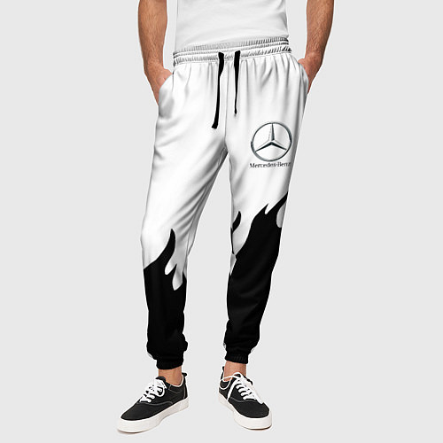 Мужские брюки Mercedes-Benz нарисованный огонь / 3D-принт – фото 3