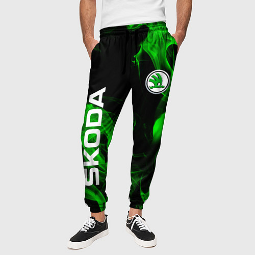 Мужские брюки Skoda: Green Smoke / 3D-принт – фото 3