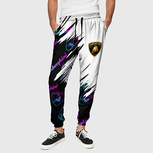 Мужские брюки Lamborghini pattern gradient / 3D-принт – фото 3