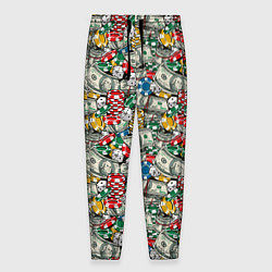 Брюки на резинке мужские Деньги Казино, цвет: 3D-принт