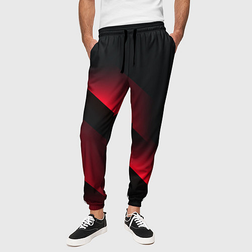 Мужские брюки Red Fade 3D Красный градиент / 3D-принт – фото 3