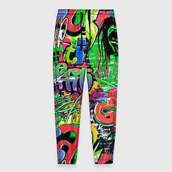 Брюки на резинке мужские Граффити с черепами, цвет: 3D-принт