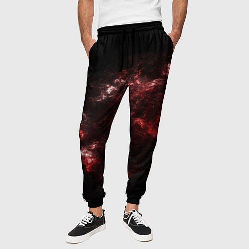 Мужские брюки Красный космос Red space / 3D-принт – фото 3