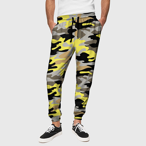 Мужские брюки Желтый, Черный, Серый, Модный камуфляж / 3D-принт – фото 3