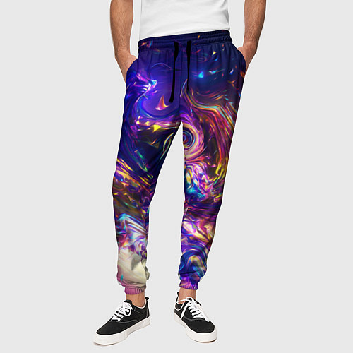 Мужские брюки Neon space pattern 3022 / 3D-принт – фото 3