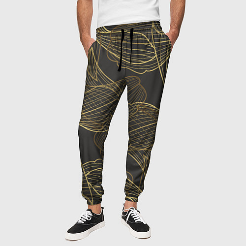 Мужские брюки Цветы, линии, узоры / 3D-принт – фото 3