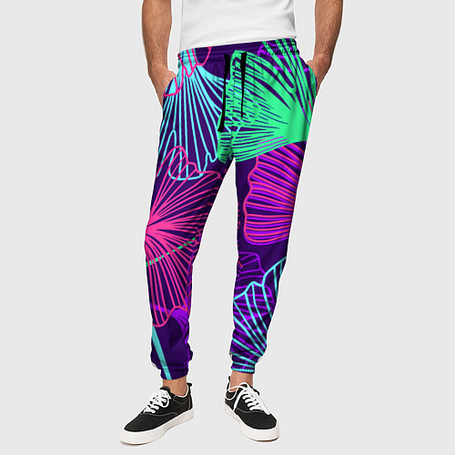 Мужские брюки Neon color pattern Fashion 2023 / 3D-принт – фото 3