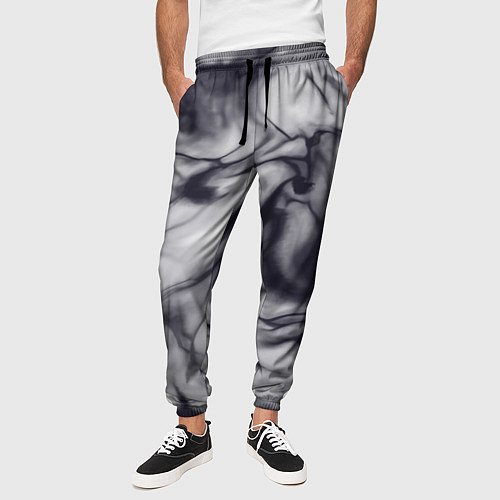 Мужские брюки Бело-черный тай-дай / 3D-принт – фото 3