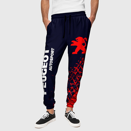 Мужские брюки ПЕЖО Autosport Следы Шин / 3D-принт – фото 3