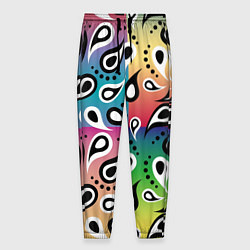 Брюки на резинке мужские Well paisley pattern, цвет: 3D-принт