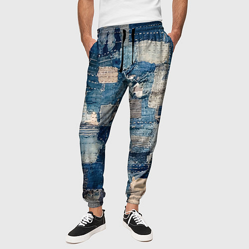 Мужские брюки Patchwork Jeans Осень Зима 2023 / 3D-принт – фото 3