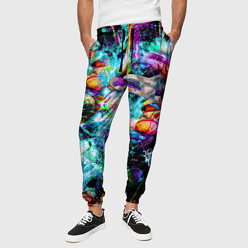 Мужские брюки Красочный космос / 3D-принт – фото 3