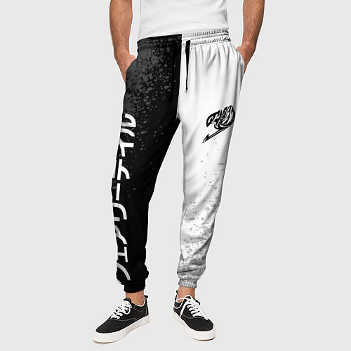 Мужские брюки FAIRY TAIL BLACK AND WHITE LOGO / 3D-принт – фото 3