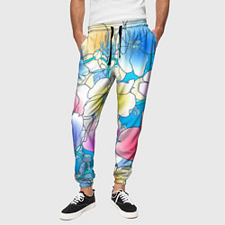 Брюки на резинке мужские Летний цветочный паттерн Fashion trend 2025, цвет: 3D-принт — фото 2