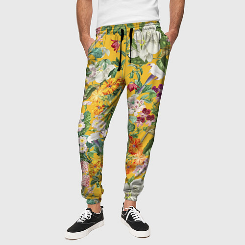 Мужские брюки Цветы Солнечное Лето / 3D-принт – фото 3