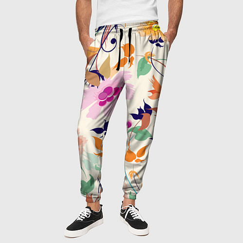 Мужские брюки Summer floral pattern / 3D-принт – фото 3