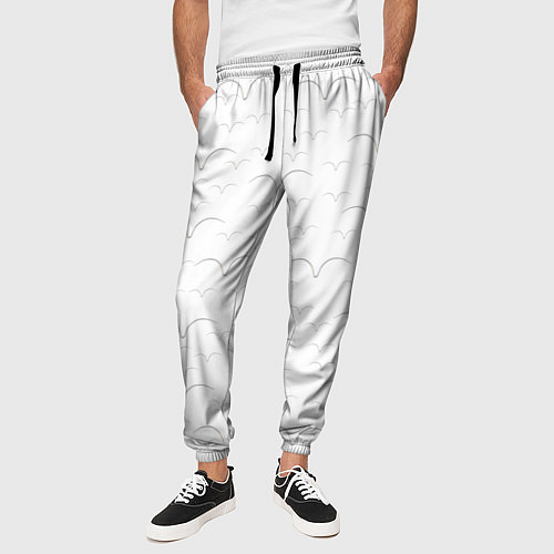 Мужские брюки Белые чайкив полете / 3D-принт – фото 3