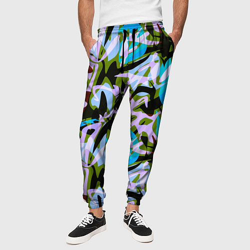 Мужские брюки Абстрактный узор Пятна краски / 3D-принт – фото 3
