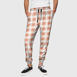 Брюки на резинке мужские Light beige plaid fashionable checkered pattern, цвет: 3D-принт — фото 2