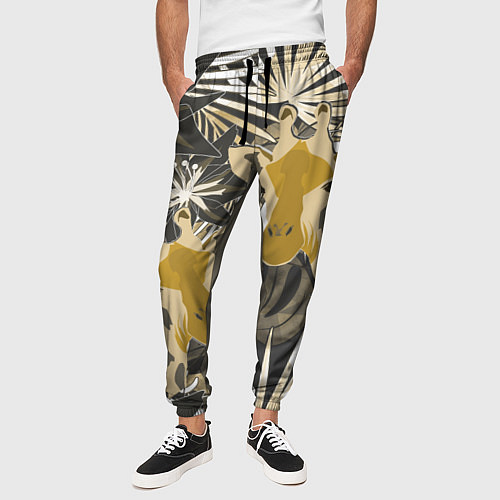 Мужские брюки Жирафы в тропиках / 3D-принт – фото 3