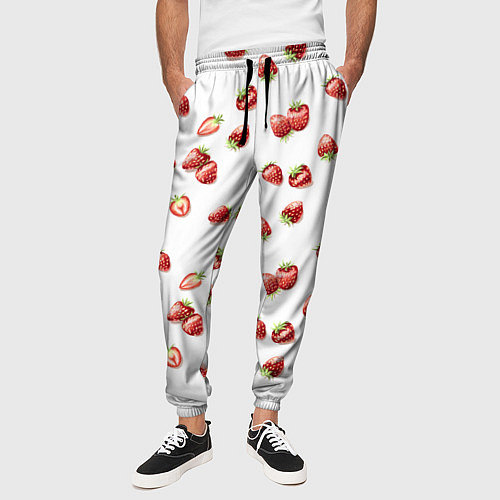 Мужские брюки Клубничка, паттерн / 3D-принт – фото 3