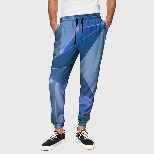 Мужские брюки Неоновая киберпанк броня - Синий / 3D-принт – фото 3