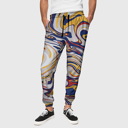 Мужские брюки Лунные разводы красок / 3D-принт – фото 3