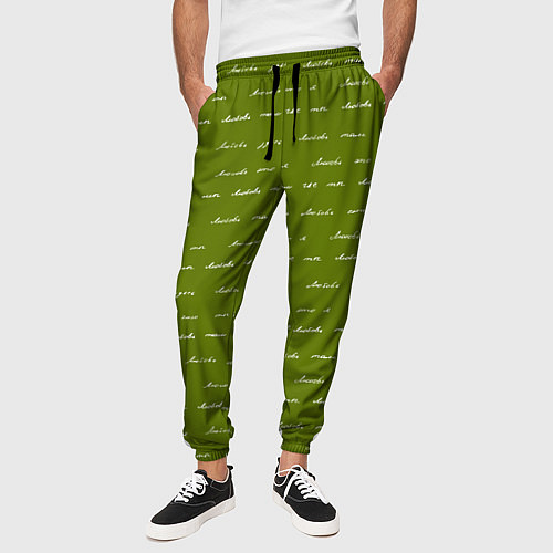 Мужские брюки Зелёная любовь / 3D-принт – фото 3