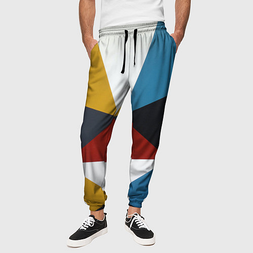 Мужские брюки Абстрактный набор разноцветных геометрических фигу / 3D-принт – фото 3