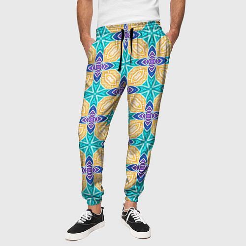 Мужские брюки Мозаика лепестки / 3D-принт – фото 3