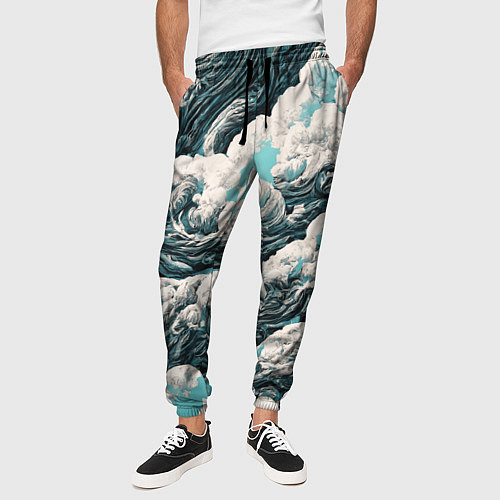 Мужские брюки Облачные узоры / 3D-принт – фото 3